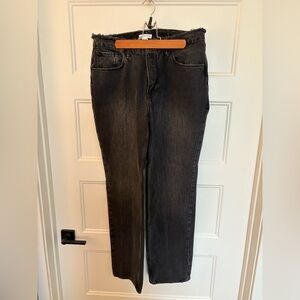 GOOD AMERICAN Sleek Black Straight Jeans for Versatile Wear